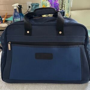 Chaps Blue and Black Travel Duffel Bag